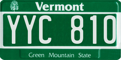 VT license plate YYC810