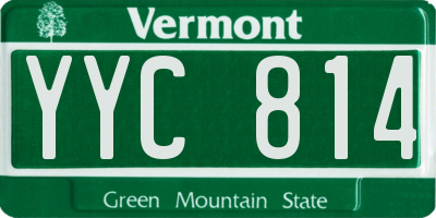 VT license plate YYC814