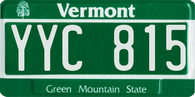 VT license plate YYC815