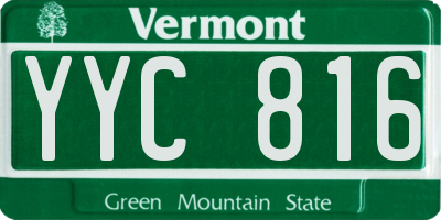 VT license plate YYC816