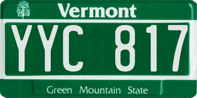 VT license plate YYC817