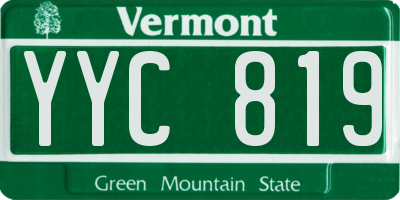 VT license plate YYC819