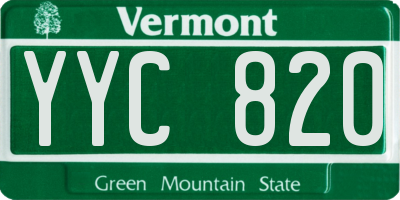 VT license plate YYC820