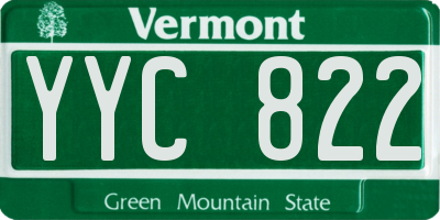 VT license plate YYC822