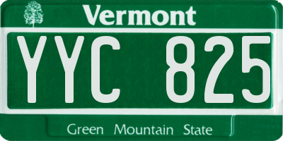VT license plate YYC825