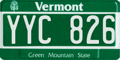 VT license plate YYC826