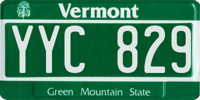 VT license plate YYC829