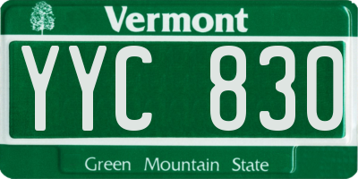 VT license plate YYC830
