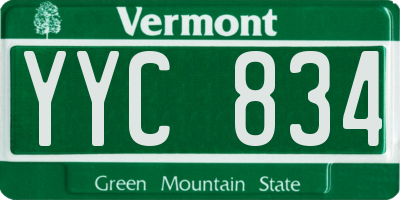 VT license plate YYC834