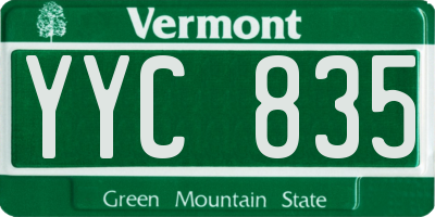 VT license plate YYC835