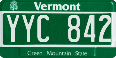 VT license plate YYC842