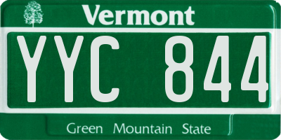 VT license plate YYC844