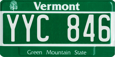 VT license plate YYC846
