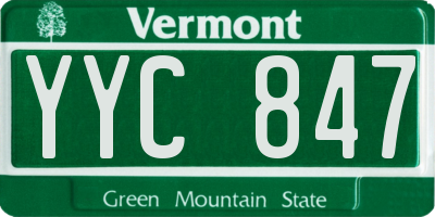 VT license plate YYC847