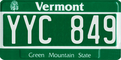 VT license plate YYC849