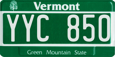 VT license plate YYC850