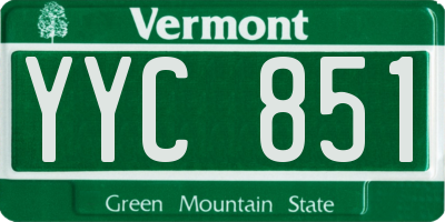 VT license plate YYC851