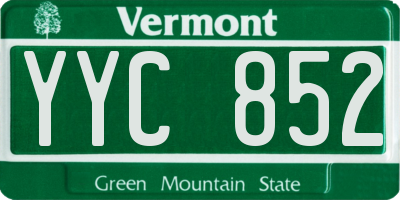 VT license plate YYC852