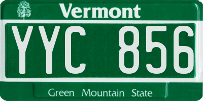 VT license plate YYC856