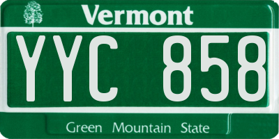 VT license plate YYC858