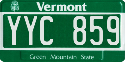VT license plate YYC859