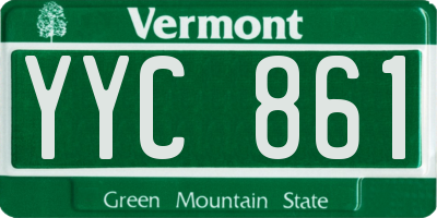 VT license plate YYC861