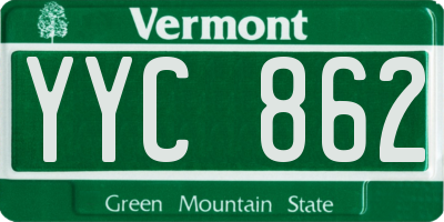VT license plate YYC862