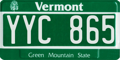 VT license plate YYC865