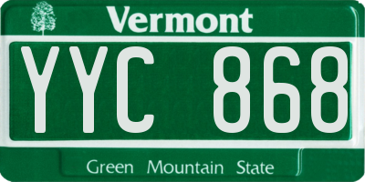 VT license plate YYC868