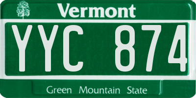 VT license plate YYC874