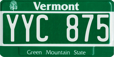VT license plate YYC875