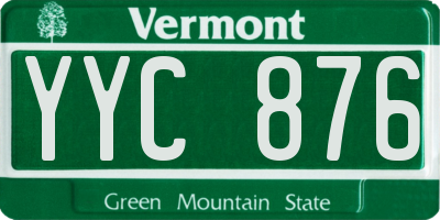 VT license plate YYC876