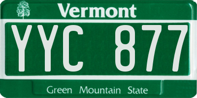 VT license plate YYC877