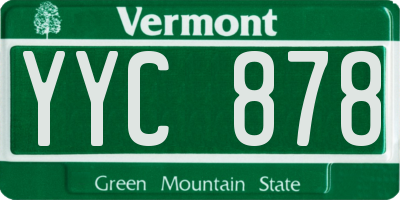 VT license plate YYC878