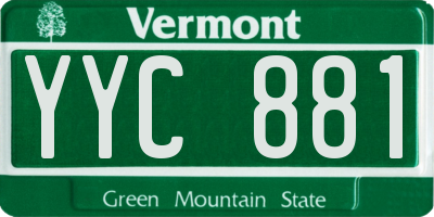 VT license plate YYC881