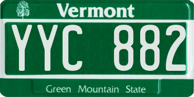 VT license plate YYC882