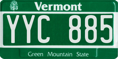 VT license plate YYC885