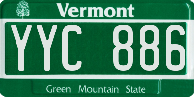 VT license plate YYC886