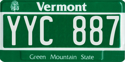 VT license plate YYC887