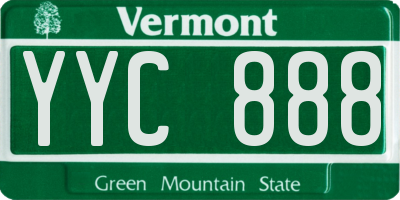 VT license plate YYC888