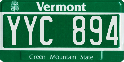 VT license plate YYC894