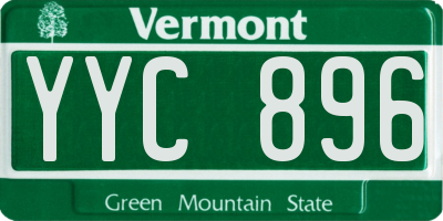 VT license plate YYC896