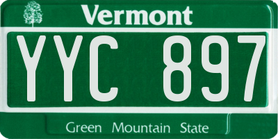 VT license plate YYC897