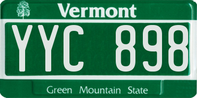 VT license plate YYC898