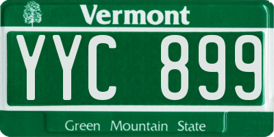 VT license plate YYC899
