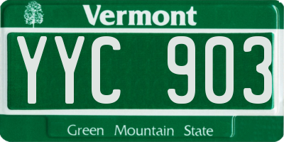 VT license plate YYC903