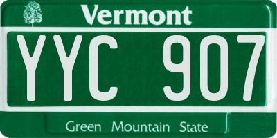 VT license plate YYC907