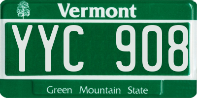 VT license plate YYC908