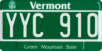 VT license plate YYC910