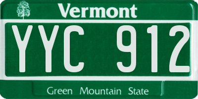 VT license plate YYC912